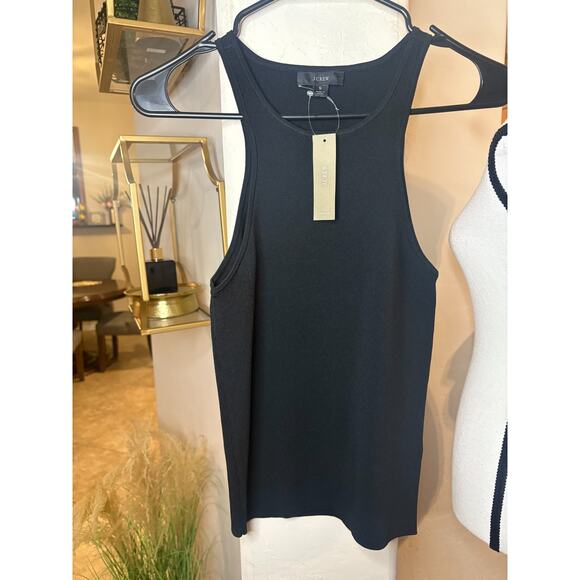 J Crew Supersculpt racerback Sweater Knit Tank Black Small 2-6 NEW - Picture 2 of 4